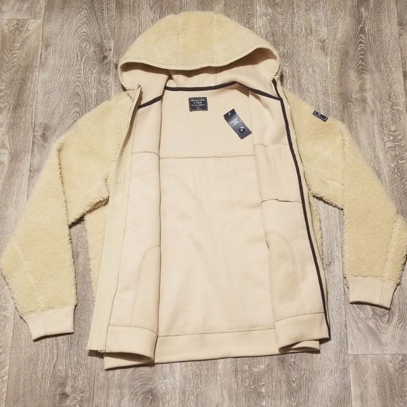 Abercrombie & fitch sherpa full zip hooded jacket - Picture 6 of 7